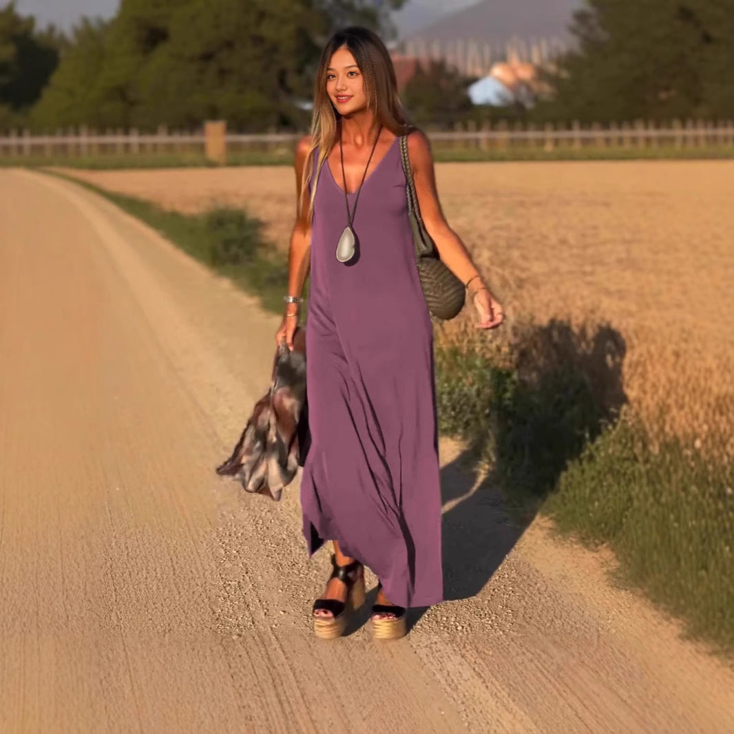 Robe Élégante à Bretelles – Style d’Été Parisien Chic