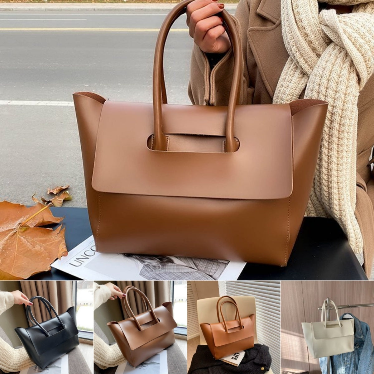 Sac épaule structuré Véla cuir