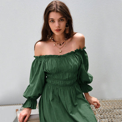Women's Retro Off-shoulder Fashion Dress