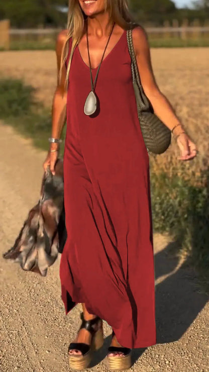 Robe Élégante à Bretelles – Style d’Été Parisien Chic