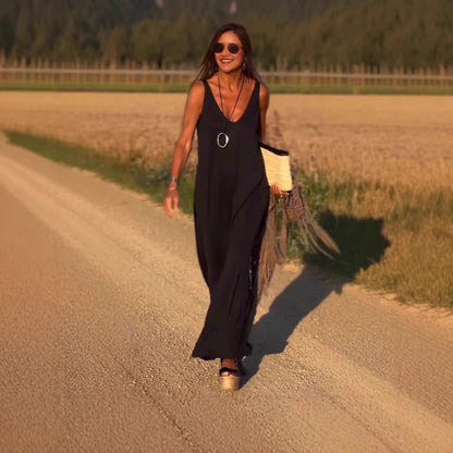 Robe Élégante à Bretelles – Style d’Été Parisien Chic